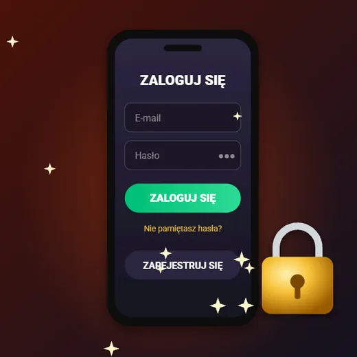 Allright casino logowanie – ekran z polami e-mail i hasło, przypomnieniem hasła i złotą kłódką